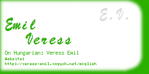 emil veress business card